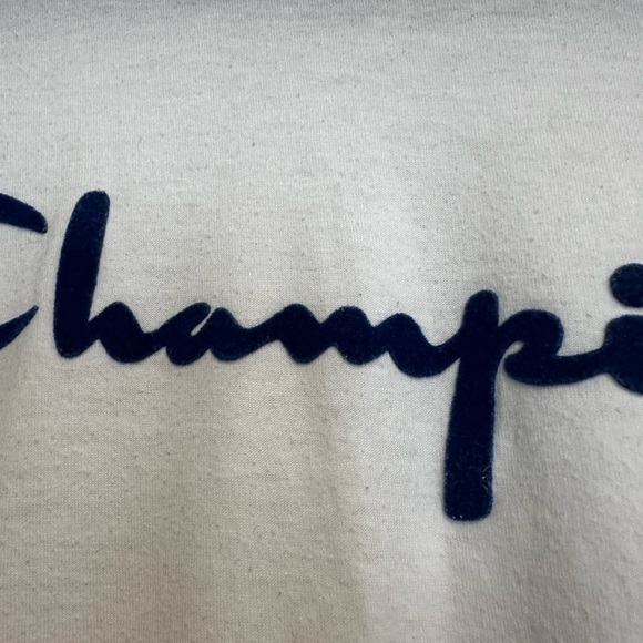 Champion 90s Mens XL White Felt Logo Applique Short Sleeve Casual Grunge. - Picture 13 of 13